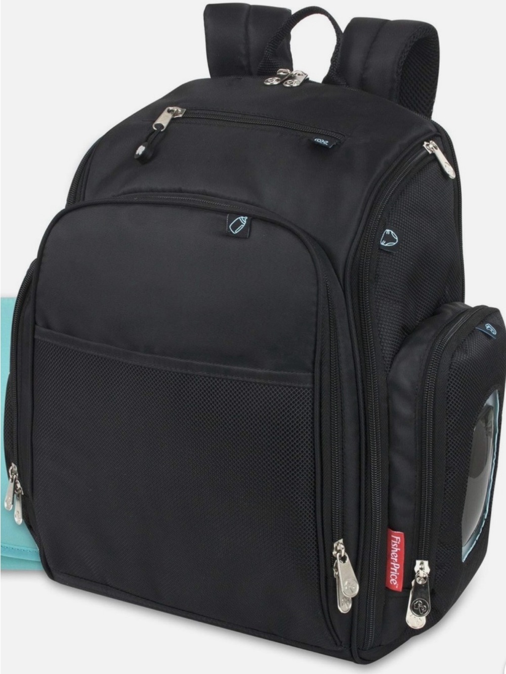 Fisher-Price Gray Diaper Backpack with Multiple Pockets